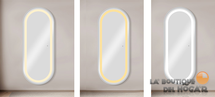 Tocador de Peluquería estilo Moderno con espejo Modelo LED Bliss Silver