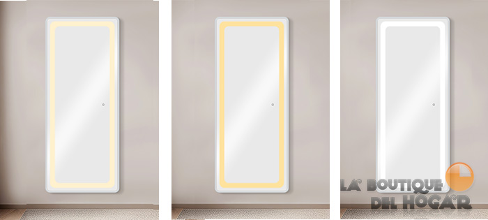 Tocador de Peluquería estilo Moderno con espejo Modelo LED Lush Silver