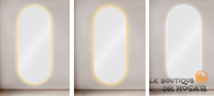 Tocador de Peluquería estilo Moderno con espejo Modelo LED Iris