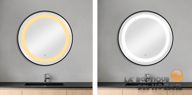 Tocador de Peluquería estilo Moderno con espejo Modelo LED Bree Black