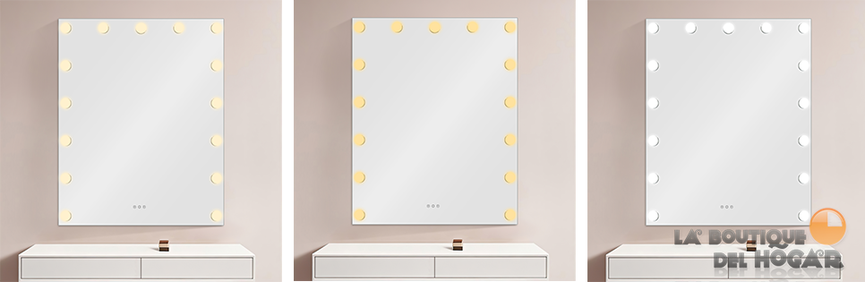 Tocador de Peluquería estilo Moderno con espejo Modelo LED Shine