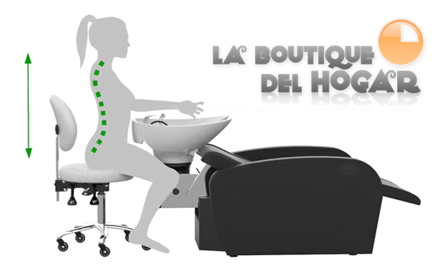Lavacabezas Ergonómico con respaldo y reposapies eléctrico Modelo Charly