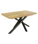 Mesa de comedor extensible negra con patas metálicas y tablero de Cedro Modelo Xena 140x90