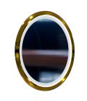 Espejo Tocador circular de Peluquería estilo Moderno con marco dorado y espejo sin LED 70cm