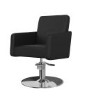 Sillón Corte de Peluquería con Reposabrazos Modelo Iris Negro Mate Liso - Base a elegir