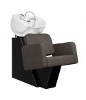 Lavacabezas con pica a elegir y respaldo ergonómico Modelo Tor con asiento Odry color Marrón grisáceo