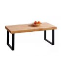 Mesa de centro fija negra con patas metálicas y tablero de Roble Nordish Modelo Natural 120x60cm