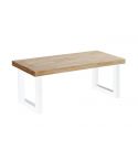 Mesa de centro elevable blanca con patas metálicas y tablero de Roble Nordish Modelo Loft 120x60cm