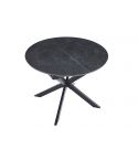 Mesa de comedor Redonda extensible negra con patas metálicas y tablero Ceramic Modelo Vulcano 100