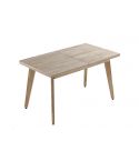 Mesa de comedor extensible con patas y tablero de madera Roble Nordish Modelo Genova 140