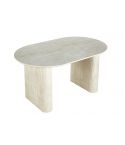 Mesa de comedor Oval extensible con tablero Travertino Modelo Pietra 150