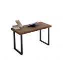 Mesa de estudio fija negra con patas metálicas y tablero de Roble American Modelo Natural