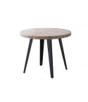 Mesa de comedor Redonda extensible negra con patas metálicas y tablero de Roble Honey Modelo Berg 100