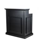 Mueble de recepción Barbería de madera con estantes y cajones Modelo Earl - color negro