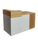 Mueble Mostrador de recepción con mesa de trabajo y estantes Modelo Woodbling