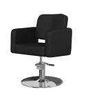 Sillón hidráulico de Peluquería con reposabrazos Modelo ODRY Negro Mate - Base a elegir