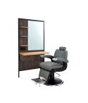 Pack - Sillón Barbería Hugo GG Gris / Tocador Logan B Black