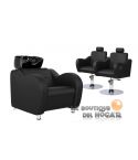 Pack - 1 Lavacabezas Con Pica Negra Onda Negro + 2 Sillones De Corte Gala Negros