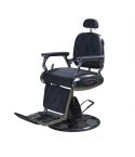 Sillón Barbero hidráulico reclinable y giratorio con reposabrazos Modelo Delta color Negro