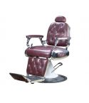 Sillón Barbero hidráulico reclinable y giratorio con reposabrazos Modelo Delta color Rojo