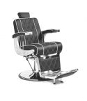 Sillón Barbero hidráulico reclinable y giratorio con reposabrazos Modelo Vigor - Color Negro