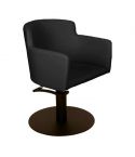 Sillón hidráulico de peluquería con base redonda Modelo Goya Negro