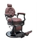 Sillón Clásico de Barbero hidráulico estilo Retro Vintage Modelo Olympo Marrón