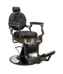 Sillón Clásico de Barbero hidráulico estilo Retro Vintage Modelo Olympo Negro