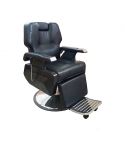 Sillón Barbero hidráulico con reposabrazos, reposacabezas y reposapies integrado Modelo S07N - color negro