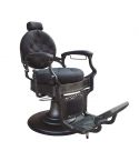 Sillón Clásico de Barbero hidráulico Retro Vintage con reposapies integrado Modelo Stafford Negro