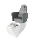 Sillón de Pedicura SPA tapizado en PU con Hidromasaje y Cromoterapia LED Modelo Fascino Gris