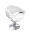 Sillón hidráulico de peluquería con base redonda Modelo Rever Blanco