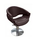 Sillón hidráulico de peluquería con base redonda Modelo Rever Chocolate