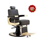 Sillón Barbero hidráulico reclinable y giratorio con reposabrazos Modelo Aurum Gold
