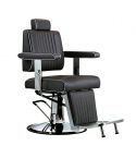Sillón Barbero hidráulico reclinable y giratorio con reposabrazos Modelo Cut - Color Negro