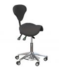 Taburete Pony ergonómico regulable en altura con respaldo envolvente Modelo Batri Adapt Gris oscuro