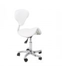 Taburete Pony ergonómico con Forma de silla de montar Modelo Vena Back Blanco