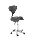 Taburete Pony ergonómico con Forma de silla de montar Modelo Vena Back Gris oscuro