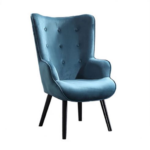Sillón Butaca Tejido Gris con patas de madera Modelo Voss Velvet