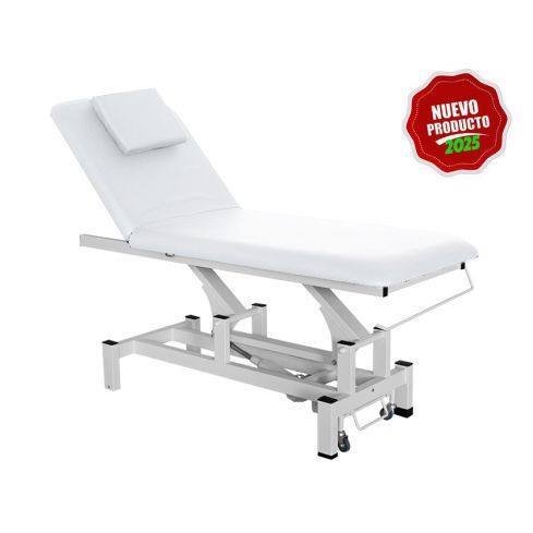 Camilla de masaje eléctrica de 2 cuerpos con 1 motor y agujero facial Modelo Vital WPF0006.A26 Blanca Weelko