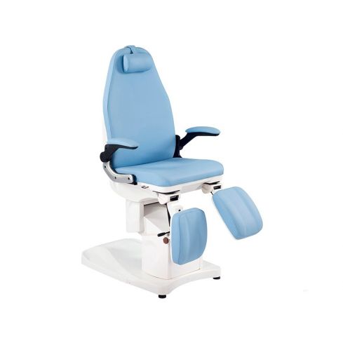 Sillón de podología electrico de 3 motores con agujero facial Modelo Deneb - Color Azul