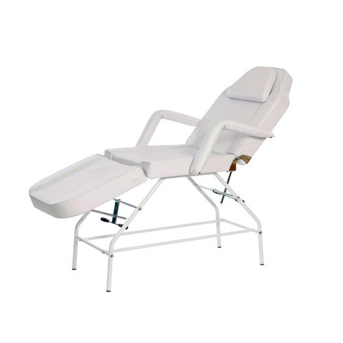 Camilla de belleza fija reclinable de 3 cuerpos Modelo Mylo color blanco