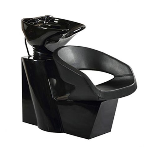 Lavacabezas con pica negra y asiento ergonómico Modelo Oval