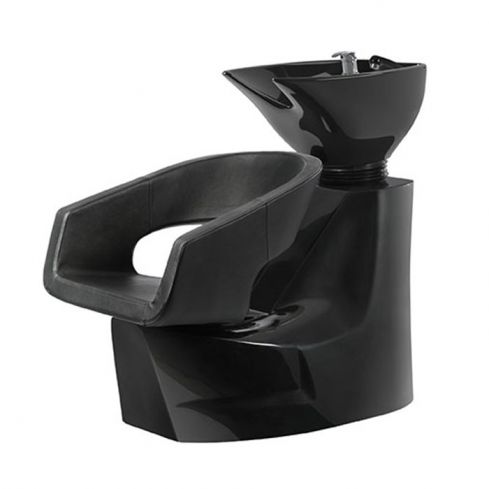 Lavacabezas con pica negra y asiento ergonómico Modelo Rolls