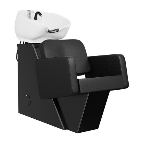 Lavacabezas con pica blanca y respaldo ergonómico Modelo Tor con asiento Odry