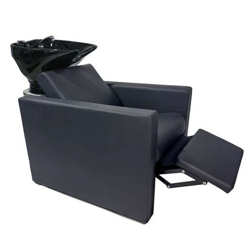 Lavacabezas con pica negra y reposapiés eléctrico Modelo Ripple PowerPlus