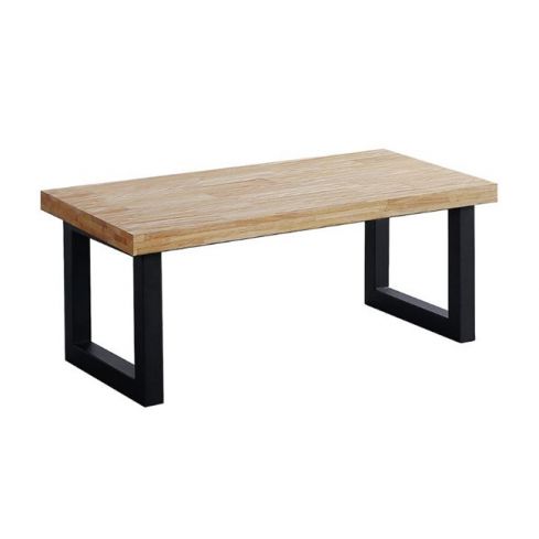 Mesa de centro elevable negra con patas metálicas y tablero de Roble  Nordish Modelo Jack 120x60cm