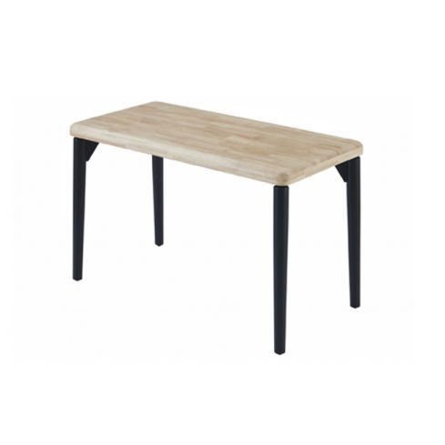 Mesa fija negra con patas metálicas y tablero de Roble Nordish Modelo Moon 120x60