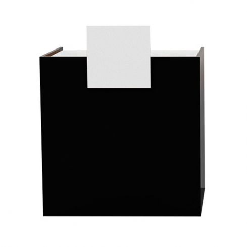 Mueble de recepción Negro con estantes y frente Blanco Modelo HUSH