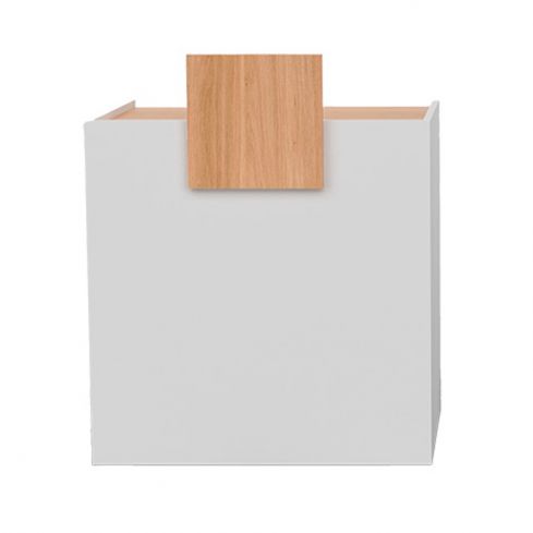 Mueble de recepción Blanco con estantes y frente Oak Modelo TAMY